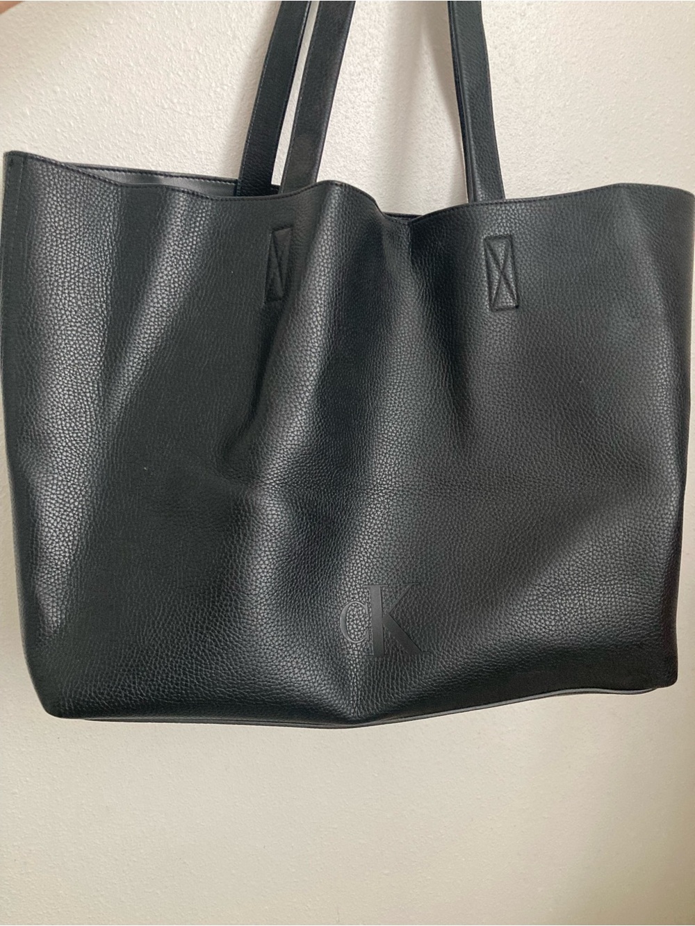 Calvin Klein Black Pebbled Leather Everyday Tote